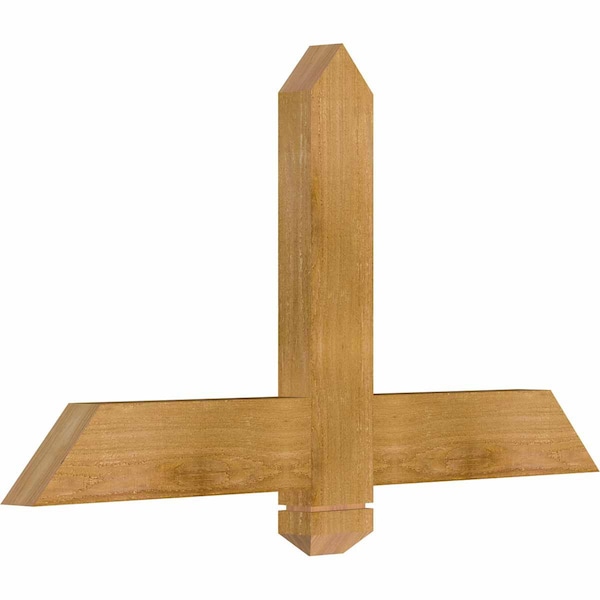 Eugene Rough Sawn Timber Gable Bracket, Western Red Cedar, 36W X 19H X 2D X 4F, 13/12 Pitch